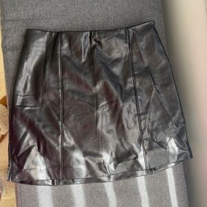 Abercrombie & Fitch Black Faux Leather Mini Skirt